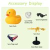 1pc Ducks for Jeeps,AOT Small Rubber Ducks with White Cowboy Hat,Sunglasses, American Flag Scarf, Gun and Black Base, Jeep Ducks for Ducking for Birthday Party Toys Decorations
