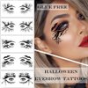 10 Pairs Halloween Eye Shadow Temporary Tattoos Eyeliner Tattoo Stickers Spider Web Bat Pattern Eyeliner Fake Tattoos for Women Men Face Eye Makeup Halloween Decals Party Supplies