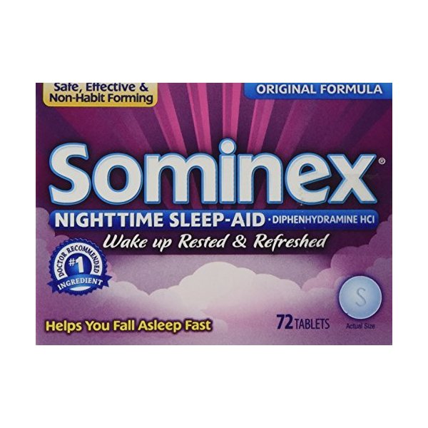 Sominex Night-Time Sleep Aid Tablets, Original Formula, 72-Count Boxes by Sominex