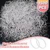 TUUXI 1500pcs Mini Clear Elastic Hair Bands No Damage Small Rubber Bands for Girls 18mm Elastics Hair Ties Hair Accessories for Women Braids