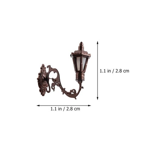 Yardwe 5pcs Miniature Wall Sconce Lamp Dollhouse Garden Light 1: 12 Scale Mini Wall Lamp Simulation Lamp Models Diy Sand Table Sconce for Dollhouse Micro Landscape Decorations, Bronze