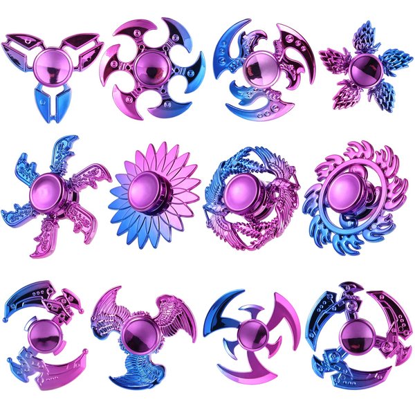 Jawhock 12 Pack Plastic Fidget Spinners｜High Speed Hand Spinners for Kids Adults｜Stress Anxiety Relief Fidget Toys｜Easter Basket Stuffers｜Classroom Prizes｜Party Favors