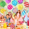 12 Pcs Sweet Candy Balloon Set,18 Inch Candies Mylar Foil Balloons,Round Lollipop Balloon,Candy themed Party Decorations for Kids Christmas Birthday Party Baby shower supplies