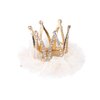 Mobestech Rhinestone Crown Hair Clip for Girls Princess Crown Hair Pin Crystal Tiara Bobby Pins Princess Tiara Hair Barrette for Kids, Beige