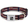 Dog Collar Seatbelt Buckle Hawaii Flags2 Navy 15 to 26 Inches 1.0 Inch Wide