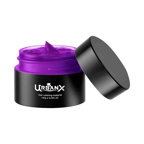 UrbanX Washable Hair Coloring Wax Material Unisex Color Dye Styling Cream Natural Hairstyle Pomade Temporary Party Cosplay Natural Ingredients (Purple)
