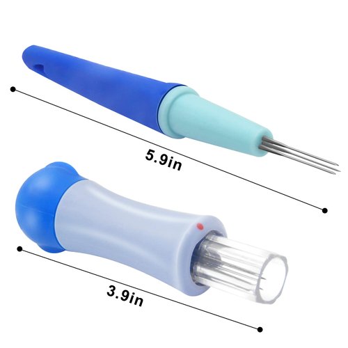 2 Pack Needle Felting Tools,Pen Style Needle Felting Tool with 3 Needles and Punch Style Felting Needle Tool with 7 Barbed Needles,Wool Needles Felt Punch for DIY Patchwork and Handicraft