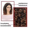 Curly Wigs for Black Women Long Curly Headband Wig None Lace Front Glueless Wig Soft Big Bouncy Fluffy Big Curls Wig Heat Resistant Synthetic Wig for Daily Party Use (Black to BrownT30#,17Inch)