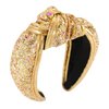 Gmmidea Sequin Knotted Headband for Women Little Girls Glitter Sprinkle Headband Fancy Beaded Wide Hair Band Fashion Girls Jeweled Headband Festival Hair Accessories Gifts B-Gold