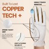 Copper Tech Men's Golf Gloves - Optimal Wrist Support with Copper Infused Thread - 100% AAA Synthetic Tacky Leather - Perfect for Summer & Fall Golfing - Golf Gloves Men (Hand Orientation: Both Hand)