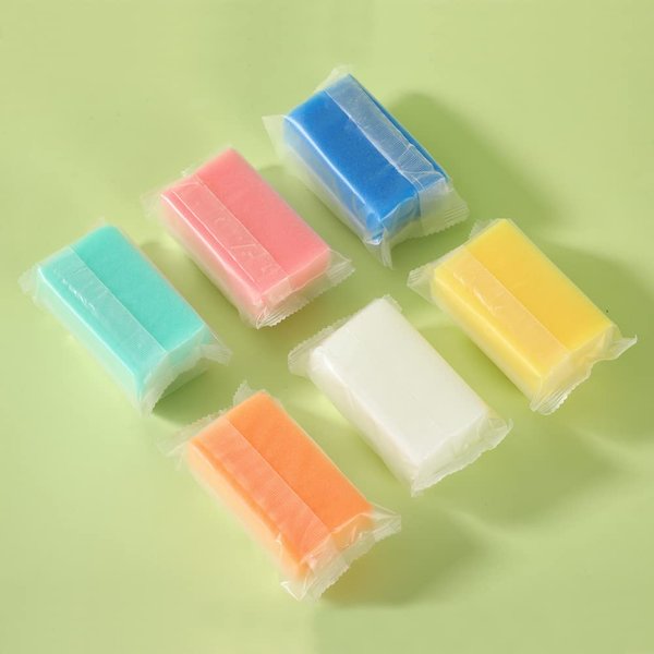MUNKCARE Cradle Cap Brushes Baby Bath Sponges- Scrubs Hands Cleaning Denture Sponge Scrub Bristle Brush, Baby Hair Clean Sponge Brushes,Mixed Colors,10 Count