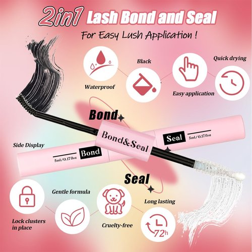 DIY Lash Extension Kit Individual Lashes Kit for Beginner at Home with 280 PCS 9-16mm Length 30D+40D Curl Lash Clusters Lash Bond and Seal Glue Remover Tweezers Lash Applicator Tool