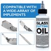 Impresa Glass Cutting Oil with Precision Application Top - 4 oz - Great for Stained Glass, Bottles, Tiles, and Mirrors - Custom-Formulated for Various Glass Cutting Tools and Applications
