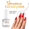 Nicedeco No Wipe Gel Top Coat and Base Coat Set 2 Pcs 15ml Gel Nail Polish Soak Off LED Nail Lamp Gel Base Top Coat Shine Finish and Long Lasting Nail Art