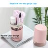 Travel Toothbrush Case & 2 Pack Gargle Cup, YEEHO Portable Electric Toothbrush Container Natural Wheat Straw Dual Holder Towel Toothpaste Organizer Storage for Outdoor Business Trip Wash,Pink