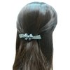 Set of 6 Crystal Barrettes 2 each of 3 Styles Crystal White on Black Trim-3-2NM2Bfa3