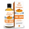 Natrulo Turmeric Face Wash, 4oz Clear Skin Liquid Soap – 100% Natural Anti Aging Exfoliating Turmeric Facial Cleanser for Fading Spots, Clearing Acne Scars, Age Spots, Sun Damage, Discoloration - Turmeric Soap Skin Detox Treatment Made in USA