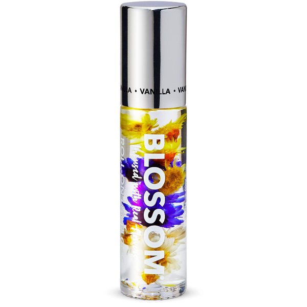 Blossom Scented Roll on Lip Gloss, Infused with Real Flowers, Made in USA, 0.20 fl. oz./5.9ml, Vanilla Bean