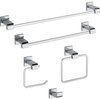 Delta 77546 Ara Wall Mount Square Closed Towel Ring Bath Hardware Accessory in Polished Chrome