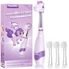Papablic Toddler Sonic Electric Toothbrush Kids for Ages 1-3 Years, Baby Electric Toothbrush with Cute Unicorn Cover and Smart LED Timer, 4 Brush Heads (Arya)