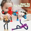 Pop Tubes Robot Toy, 4 Packs Fidget Toys Telescopic Suction Cup Robotics Autism Sensory Toys for Toddlers Boys Girls Easter Stuffers Educational Classroom Treasure Box Stretchy Robots Party Favors