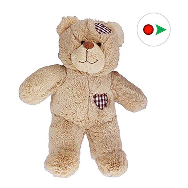 Record Your Own Plush 8 Inch Brown Patches Teddy Bear - Ready 2 Love in a Few Easy Steps