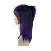 WKLOUYHE Short Straight Wig with Bangs for Women Shoulder Length Bob Women's Synthetic Wigs Heat Resistant Hair for Cosplay Halloween Daily Party Use (Black and Purple)
