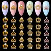SILPECWEE 30pcs Crown Nail Charms Hollow Alloy Nail Jewels Nail Rhinestone Crystal Nail Diamond Charms for Nails 3d Nail Art Charms Nail Decoration for Nail Art Accessories