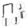 AIEX 4pcs Adjustable Cubicle Hangers, Metal Cubicle Hooks for Hanging Over The Door Mirror Hooks Universal Partition Hanger Set, Fit Panels with 1 3/8" to 3 1/2" Thickness (Black)