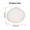 Ouligay Resin Nail Art Palette Makeup Mixing Palette Gold Edge Nail Art Tool Gel Design Nail Art Makeup Mixing Tray DIY (White)