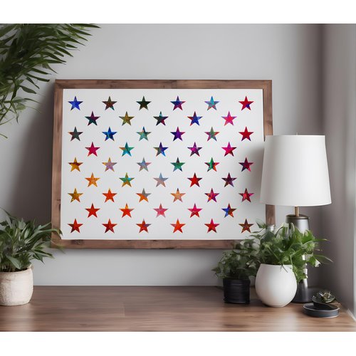 50 Stars Flag Union Star Pattern Stencil Template Reusable for Painting on Walls, Wood, Arts and Crafts (485) - 17 x 22 Inches