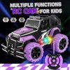 Blooming lilies Remote Control Car for Girls 3 4-7 Christmas Birthday Gifts, Rc Truck with Cool Lights Car Toys for Kids Indoor Outdoor Games- 1:20 Scale Off Road Rc Cars Purple