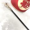 Rabithenn 1pc 6.69inch Black Ebony wood with Plum blossom Flower Chinese Xiuyu Jade Hairpin Chopsticks,Hair Clip Vintage Hair Pin Chignon Pin Chopsticks Hair Styling Hair Making (Plum blossom)