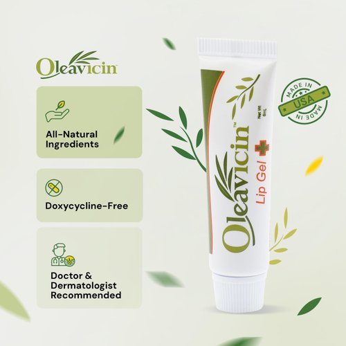 Oleavicin Lip Gel – Natural Cold Sore & Fever Blister Treatment with Organic Olive Leaf – Fast-Acting Relief – 1.3oz (3.8) - 3 Pack