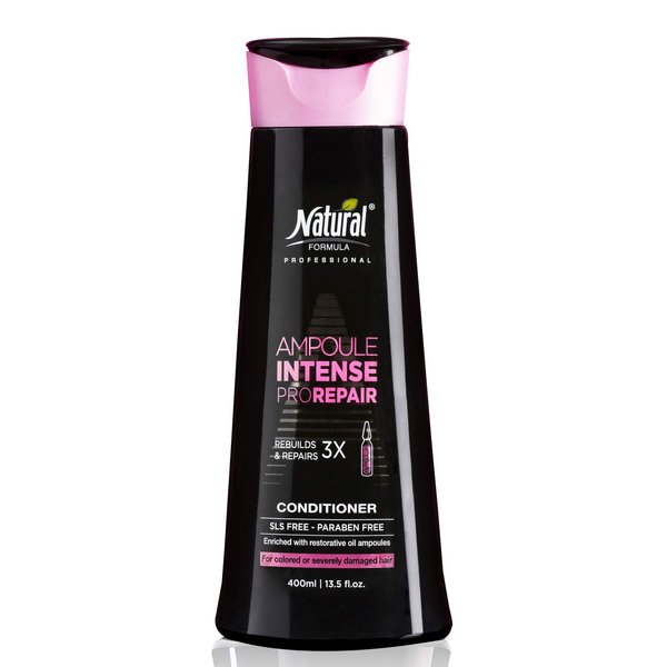 Natural FORMULA Ampoule Intense Hair Conditioner - Professional Ampoule Treatment with Natural Oils - Repair, Restore and Nourish Damaged, Dry, and Color-Treated Hair - Paraben Free - 13.5 Fl Oz