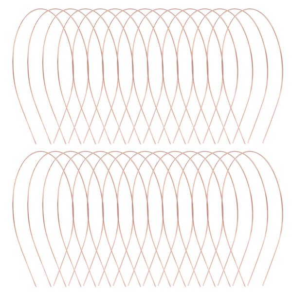 Lawie 30 Pack Bulk 1.5MM Golden Thin Plain Blank Hard Copper Plated Wire Round Base Metal Headbands Skinny Men Hair Bands Clasps Tiara Crown Hair Holder DIY Arts and Crafting Accessories for Women
