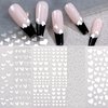 White Heart Nail Art Decal Stickers for Nail Art Designs and Nail Decorations Self Adhesive Nail Decals for Women Girls Kids for Fingernails Acrylic Nails Decor (6 Sheets)