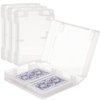 TLY 4pcs Plastic Playing Card Case Clear Card Deck Box Acrylic Playing Game Card Storage, 2 Decks Snaps Closed Card Holder Blank Business Card Organizer for 3.4x2.2inches Size Card
