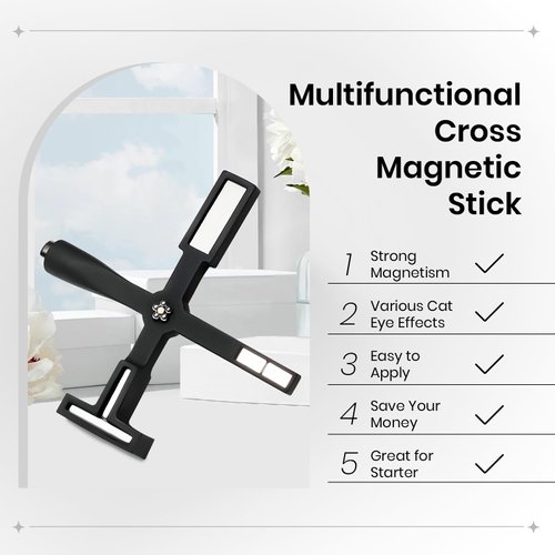 SUPWEE 5 in 1 Nail Magnet Tool for Cat Eye Gel Nail Polish Multi-Function Magnetic Stick for Nails Strong Magnetism for 9D Strip Galaxy Cat Eye Nail Art Design DIY Home Manicure