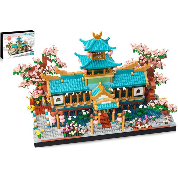 OundarM Mini Chinese Classical Garden Building Blocks Set, Sakura Botanical Collection Building Set for Adults, 14+ Teens, Home Decor Accessories (2350 Pcs)