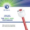 Brilliant Oral Care Adult Toothbrush with Soft Bristles, Round Head, and All-Around Clean for Teeth and Gums, Red, 1 Pack