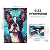 Boston Terrier Dogs Lovers Stained Colorful Glass 1000 Pieces Art Painting Wooden Puzzle for Kids Adults, Birthday Mother's Father's Day Christmas for Dad Mom Son Girls