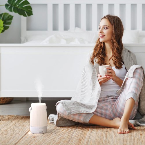 Pure Enrichment® PureSpa™ Zen Cordless Essential Oil Diffuser & Light - Portable Travel-Friendly Aroma Diffuser Lasts 7.5 Hrs, Optional Mood Light, 2 Mist Settings, Optional Timer, & Auto Shut-Off