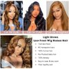 Light Brown Wigs Human Hair 22 Inch Body Wave 13x4 HD Lace Front Wigs Pre Plucked with Baby Hair Chocolate Brown Body Wave Human Hair Lace Front Wigs Ginger Brown Human Hair Wig for Women 150% Density