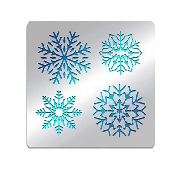 Beautiful Snowflakes Reusable Metal Journal Planning Stencils Stainless Steel Stencils for Painting Notebook Diary Painting On Wood Floor Wall Furnitur Engraving Bookmark Crafts DIY Art