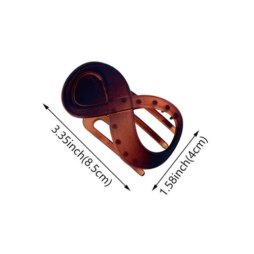 2 Pcs Acrylic French Concord Flat Hair Clips,Curved Hair Claw Clips， Volume Strong Hold Banana Barrettes Hair Clamps for Styling Hair Accessories for Women and Girls