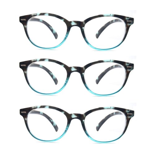 OLOMEE Reading Glasses Women Men Readers 2.5 Small Round Eyeglasses for Reading with Comfortable Spring Hinge Lightweight 3 Pack