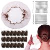 Hair Nets for Women - 20 Invisible Hair Nets(24inch) with 65 U-Shaped Bobby Pins Hair Bands, Hair Nets for Food Service, Bun Making, Ballet and Versatile Hair styling, Brown