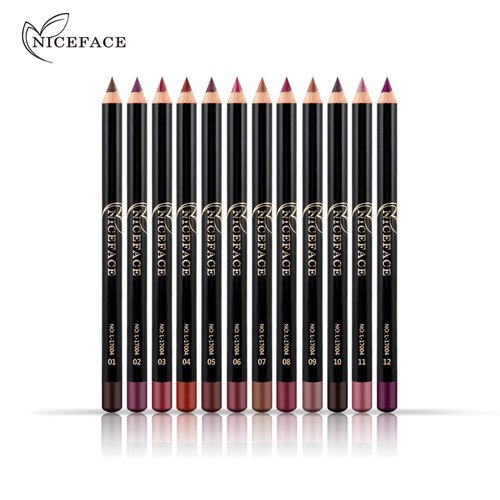 Semme Lip Liner, 12pcs/set Waterproof Long-lasting Lip Liner Pencil Lipliner Pen Makeup Cosmetic