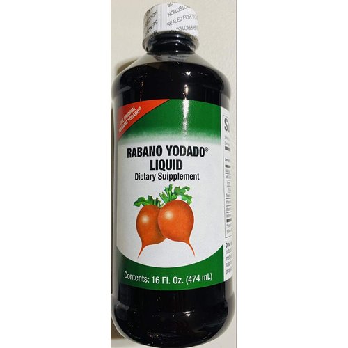 Rabano Yodado Liquid 16 Fl Oz. - Bonus Size - Supplement Vitamin B12, B6 and Thiamin (1 Month Supply)